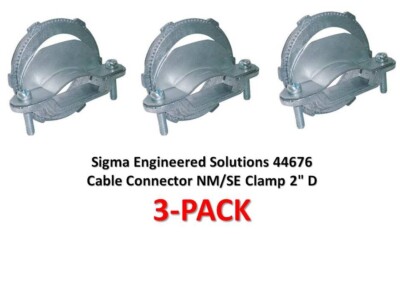 Sigma Engineered Solutions 44676 Cable Connector NM/SE Clamp 2'' D (3-PACK)