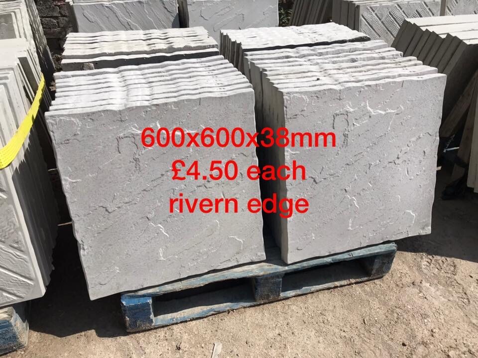 600x600 / 2x2 rivern edge concrete paving slabs in Sheffield, South