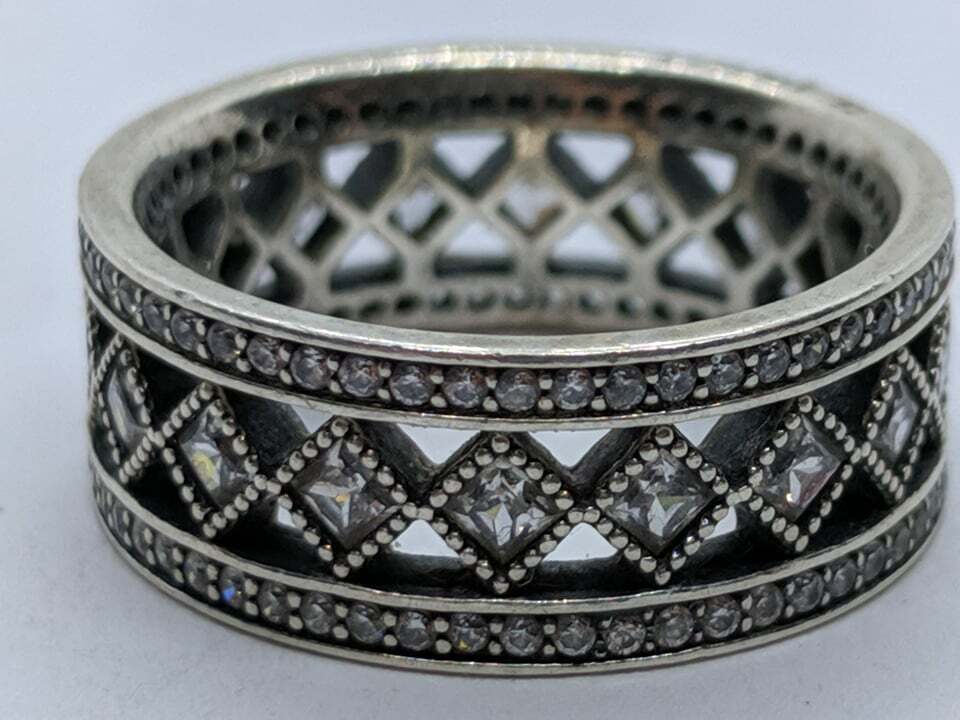 s925 Vintage Silver Ring 2セット Pandora S925 With CZ Forever Ring #190962CZ-50 - Size 5 | eBay