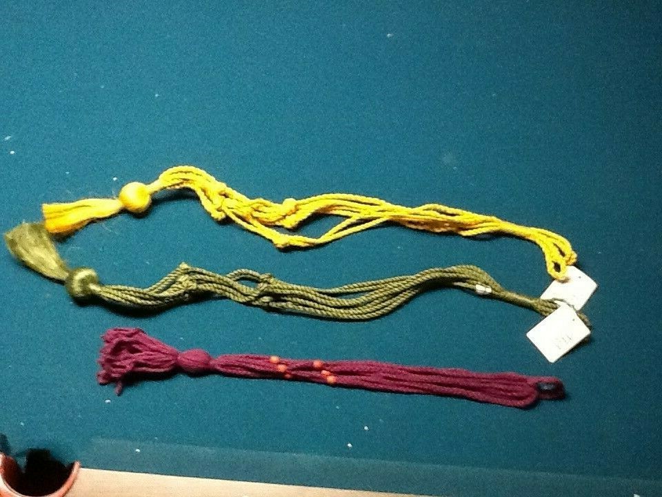 Lot of 3  / Corded  HANGING   Plant / Pot / Flower / Basket  HOLDERS  -  VINTAGE