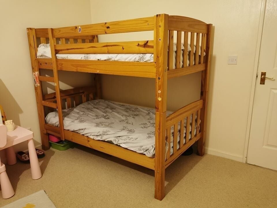 Solid wooden bunk bed Split Into 2 Single Beds single bunk bed with