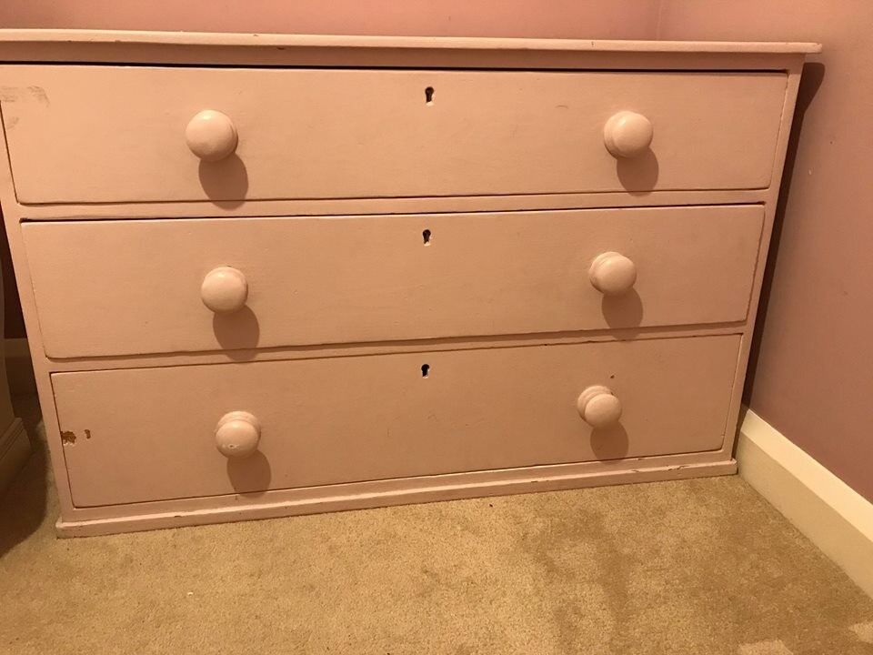 Solid Wood Chest Of Three Drawers Paint Or Strip Cheap For Quick Sale