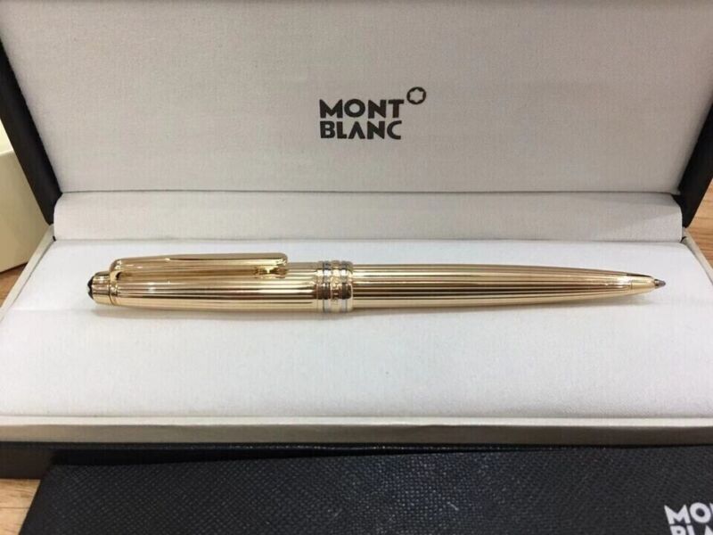 New Montblanc 2866 Meisterstuck Ballpoint Gold Star Pen 164p