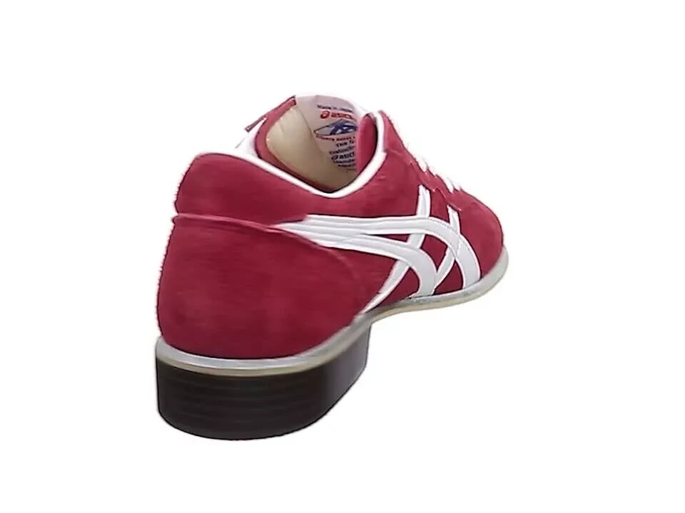 Pre-owned Asics 【limited Stock】 Weight Lifting Shoes Red White Natural Leather Tow727