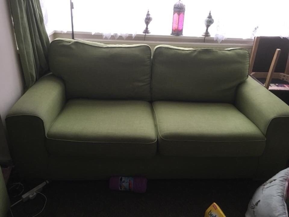 Dfs Fabric 3 Seater Sofa Sage Lime Green Only 16 Months Old Excellent