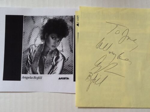 Angela Bofill SIGNED Paper  R&B Singer  Beautiful Voice & Woman   
