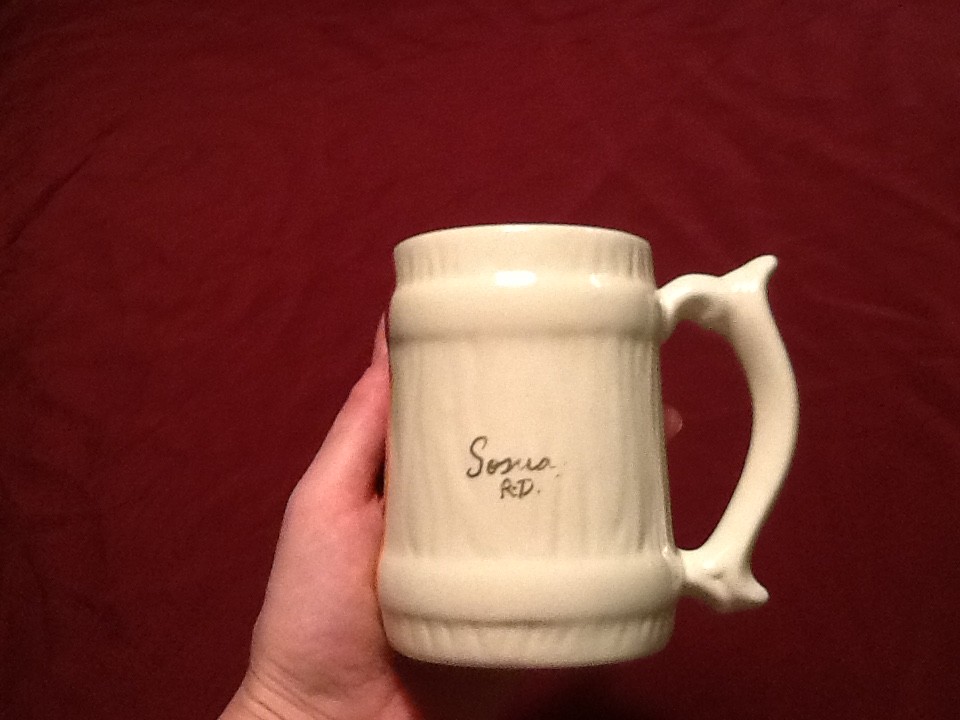 VTG Hand Painted Tea Cup Coffee Mug Designer Artist Nautical Ocean Boat Nature