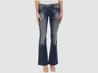 $119 Mavi Women's Blue Peace Stretch Flare Leg Denim Jeans Pants Size 26W 34L