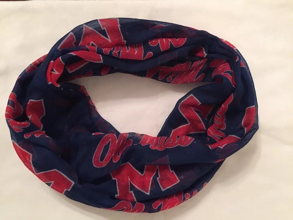 Lot of 5 Womens Ole Miss Rebels Jersey Bag Infinity Scarf License Tag & Fan Tape
