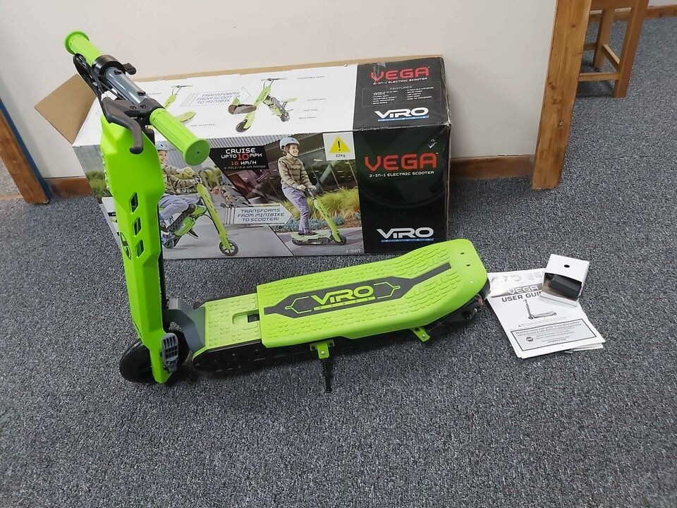 VIRO Rides Vega 2in1 Transforming Electric Scooter & Mini Bike, Green