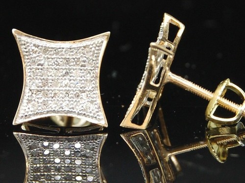 Pre-owned Jfl Diamonds & Timepieces Diamond Studs Kite Shape Pave Earrings .925 Sterling Silver 1/5 Ct In White