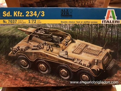Sd.Kfz. 234/3 German Military WWII 1/72 Italeri Plastic Kit No 7037