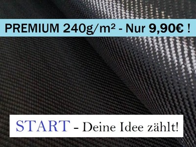 START - Premium-Carbongewebe 240g/m² Köper, Kohlefaser CFK, Z-HGC-Twill240 0,3qm