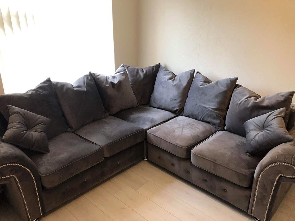 ¬¬ LIMITED SALE ¬¬ NEW ASHWIN PLUSH VELVET CORNER SOFA OR 3+2 SOFA SET