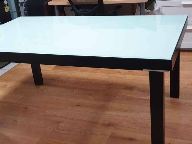 Extendable Nick Scali Glass Table with Solid Wood Frame | Dining Tables | Gumtree Australia 