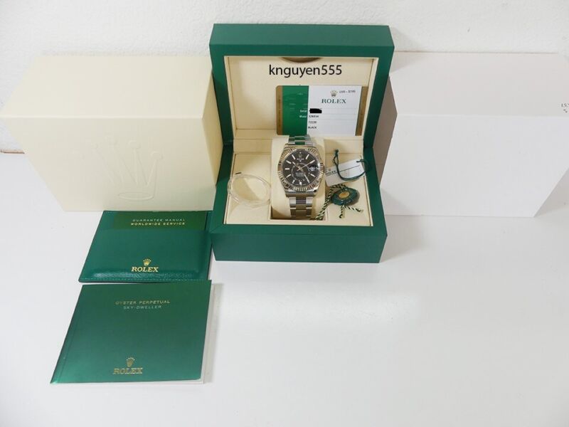 Rolex Ss Black Dial Sky Dweller 326934 With Box/papers