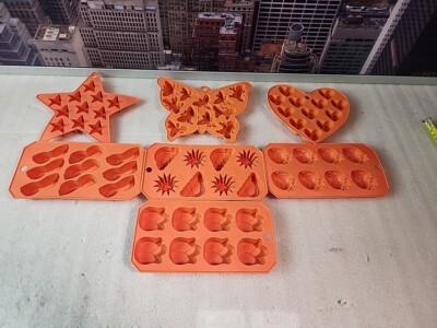 Lot of 7 Spring Time Flexible Silicone Molds Candy Making, Easy Release Molds