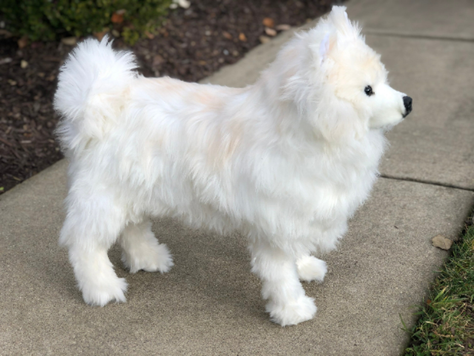 Auswella Samoyed Plush Dog - Stuffed Animal- Realistic Collectors Edition