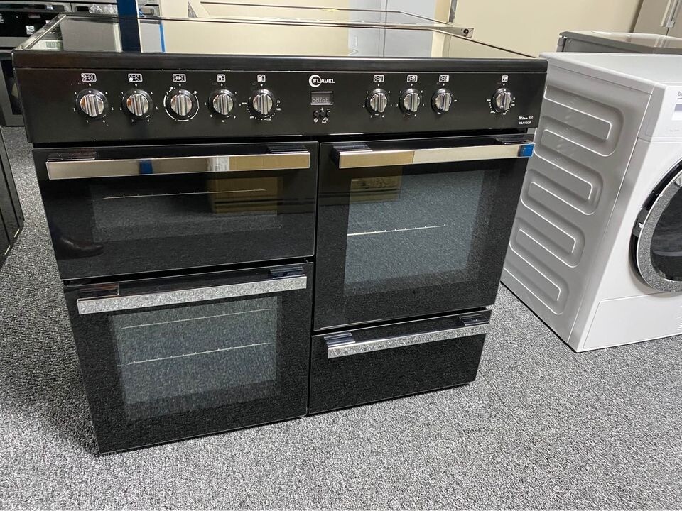 FLAVEL Milano 100 MLN10CRK Electric Range Cooker Black & Chrome in