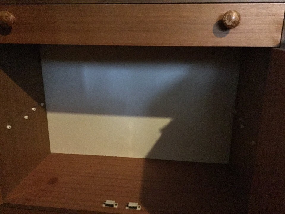 Vintage Sideboard With One Drawer And A Shelf Inside The Cupboard