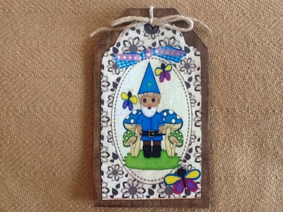 GNOME LOVERS - 5 Handcrafted Wooden Garden Gnome Ornaments,Hang Tags SET/5