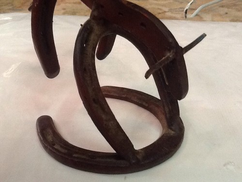 Metal Art Decor - Horseshoe Western Bronc/Bull Riding Cowboy Figurine