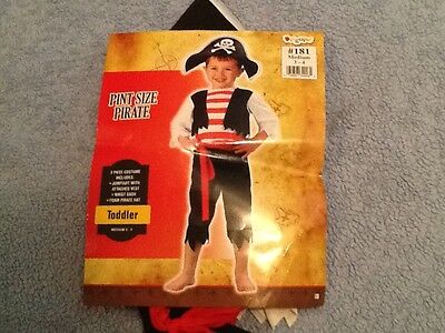 Pint Size Pirate Toddlers 3-4 Halloween Costume New
