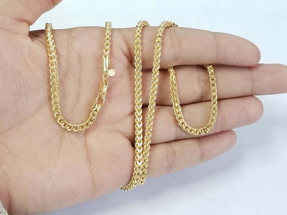 Pre-owned Miami Cuban Authentic Real 10k Yellow Gold Franco Box Square Chain Necklace 26 Inch 3mm
