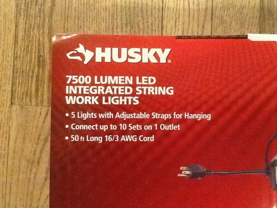 Husky 7500 Lumen LED Integrated String Work Lights 1003 241 180 Free Shipping