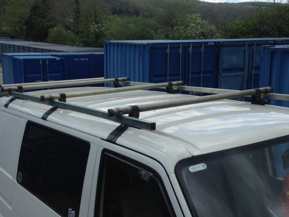 rhino heavy duty roof rack with rear roller to fit vw t4 van.. in