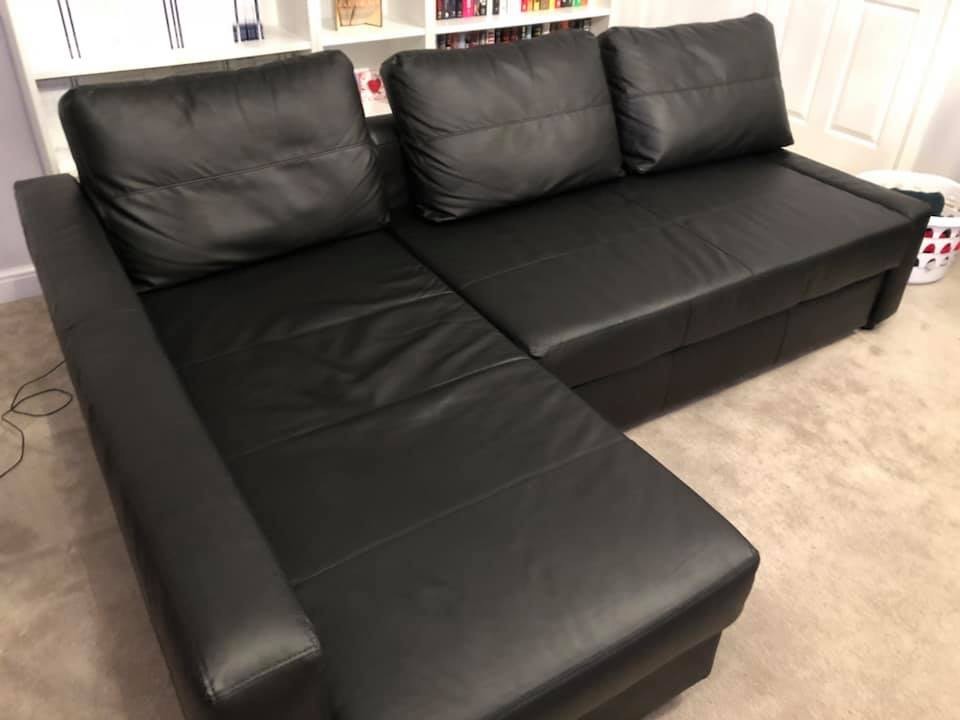 IKEA FRIHETEN Leather Corner sofa bed with storage. DELIVERY AVAILABLE