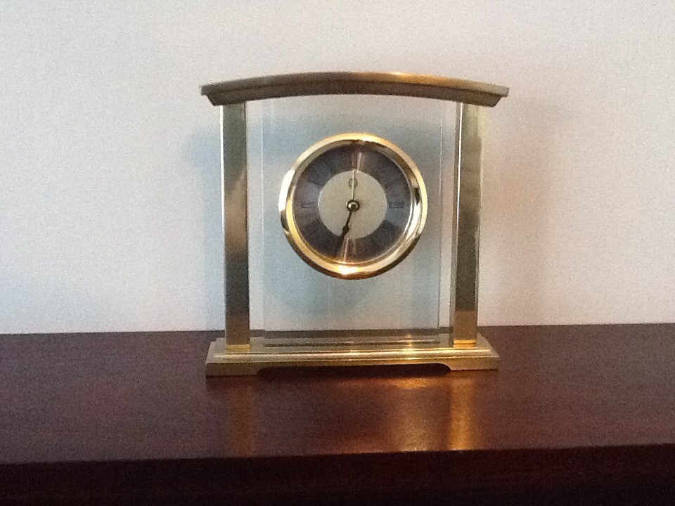 Mantle Clock (gold and glass) Marks & Spencer in Ryton, Tyne and Wear