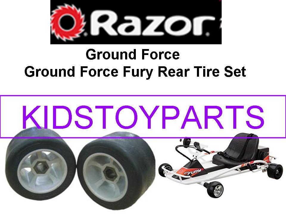 REAR WHEELS Razor Ground Force Drifter FURY Scooter Set of 2 *HARD PLASTIC Tires