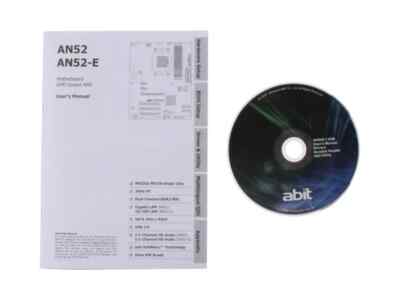 Abit AN52 NVIDIA nForce 520 MCP Manual, Drivers and Utilities CD/DVD