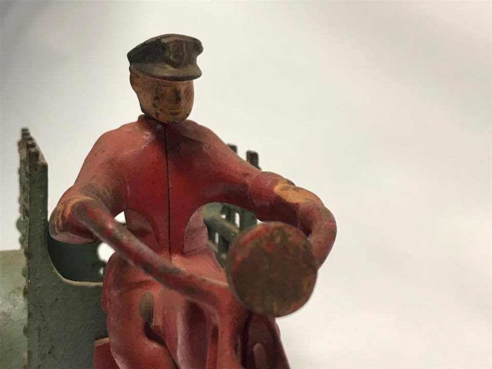 Antique Hubley Cast Iron Indian Motorcycle Traffic Car