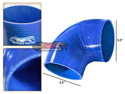 BLUE Elbow 3.5" 89mm 4-ply Silicone Coupler Hose Turbo Intake Intercooler Caddy
