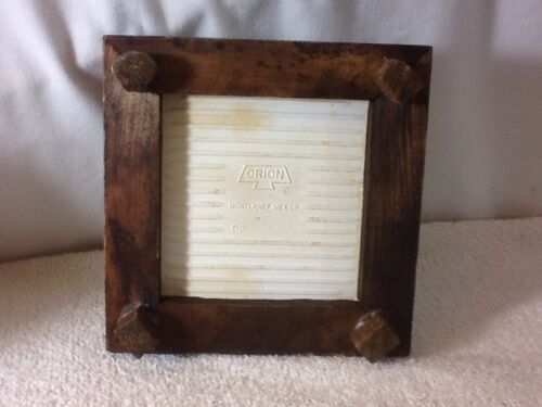 Nice MEXICAN Handcarved wood fram & Handpainted TILE footed TRIVET 6 X 6 X 1 1/4