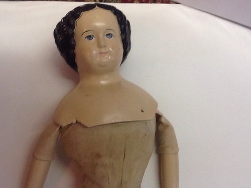 Antique Milliners Paper Mache Doll Wood Arms  And Legs 1800's 24