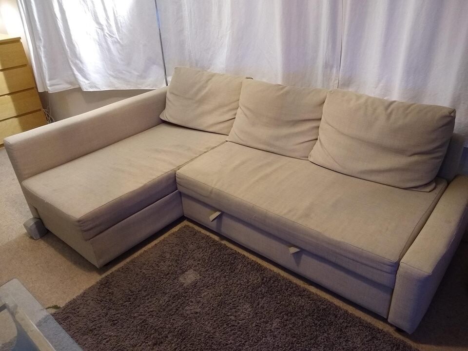 IKEA FRIHETEN Corner Sofa Bed with Storage. Beige colour. CAN DELIVER