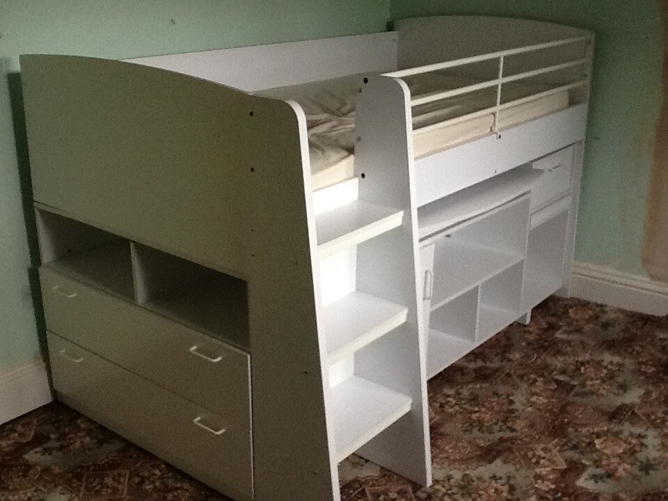 Child S White Captain S Bed With Storage And Desk In Wigan