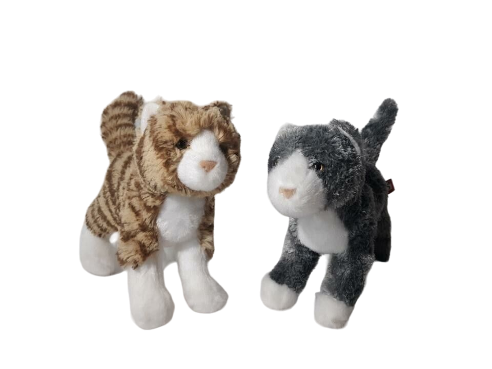 Gray And Tabby Cats 6"
