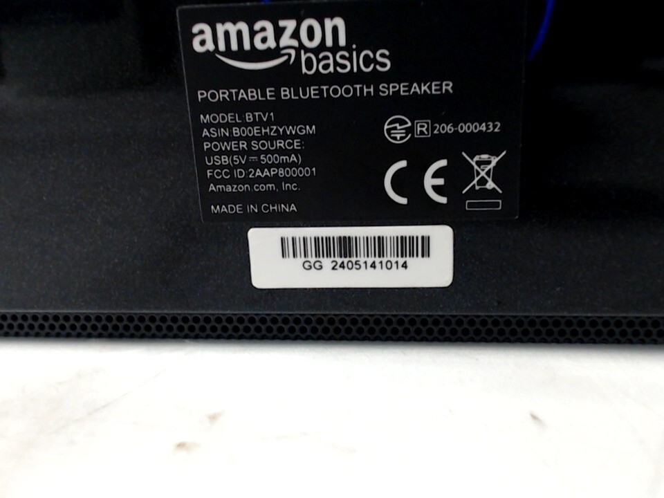AmazonBasics Bluetooth Speaker Model BTV1