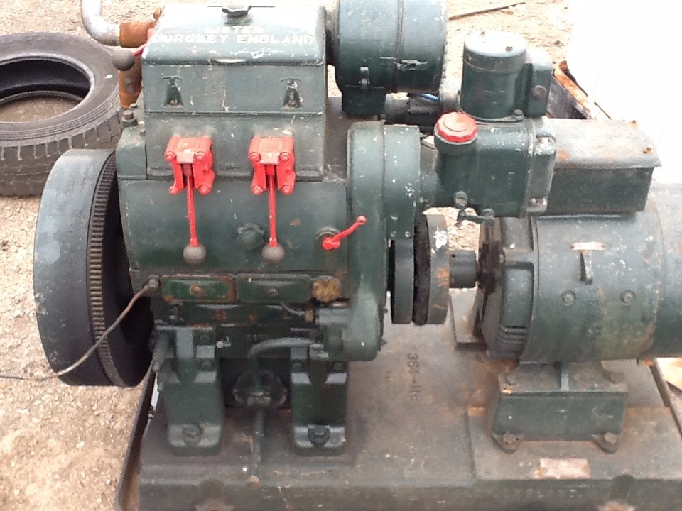 lister dursley twin cylinder water cooled stationary engine with