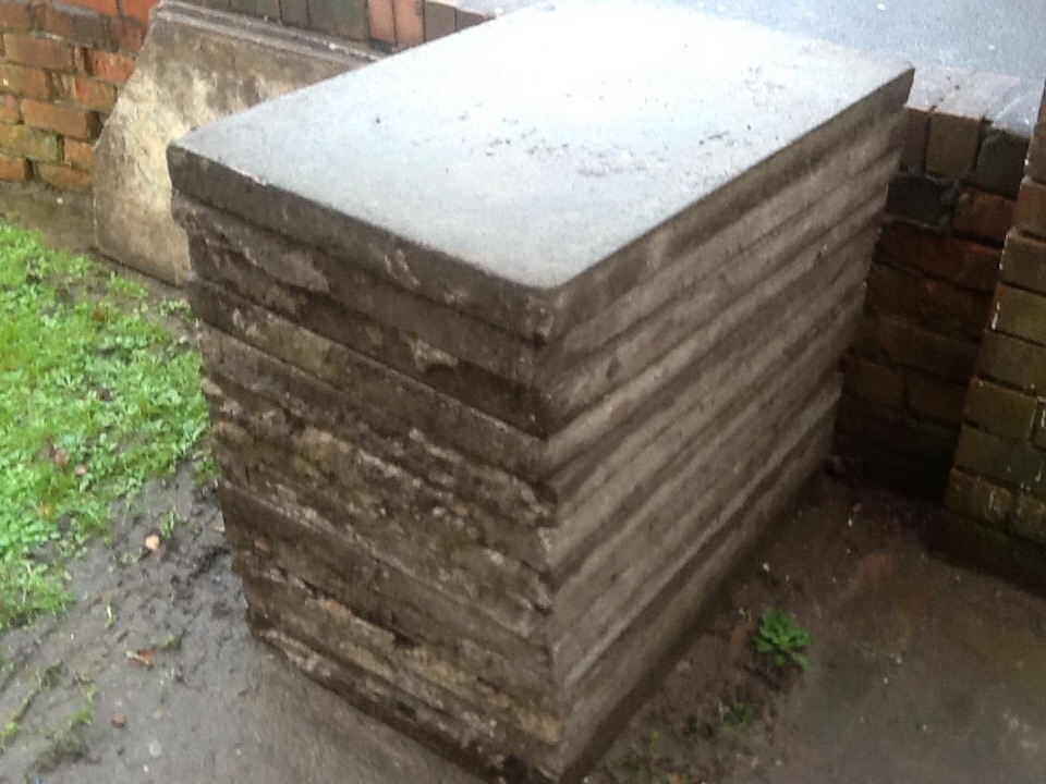 13 3x2 reclaimed concrete paving flags shed base patio