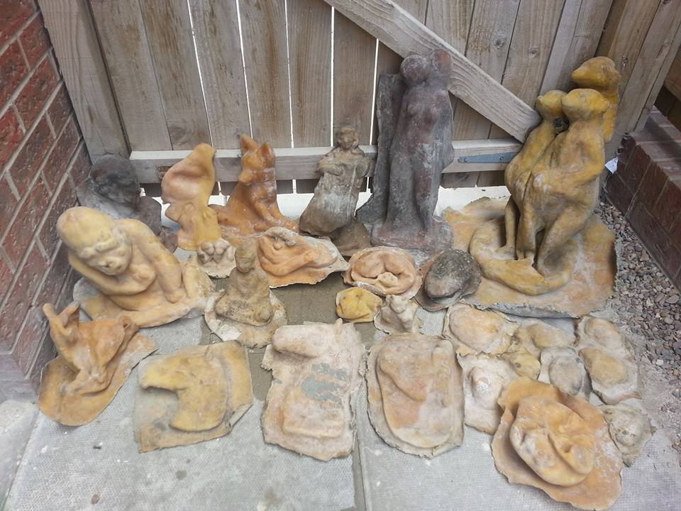 LARGE JOBLOT OF 75+ LATEX MOULDS FOR CONCRETE/GARDEN ORNAMENTS | in