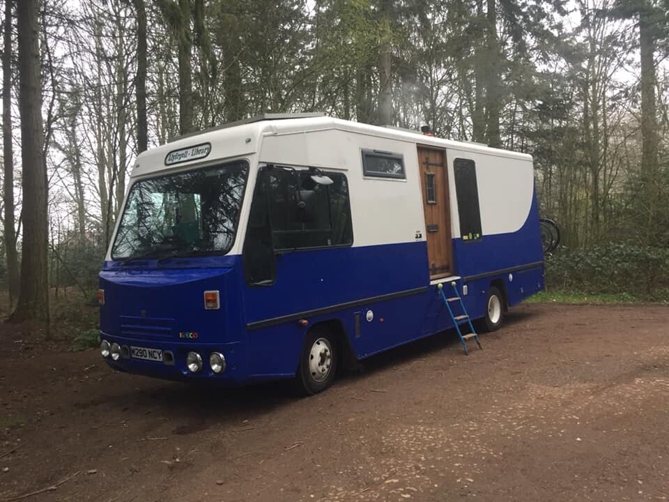 Iveco motorhome campervan mobile library conversion live in camper off