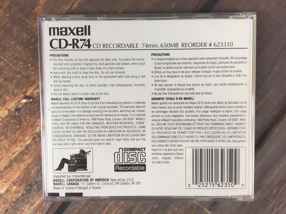 MAXELL CD-R74 650MB 74 Min. Writable CD-R 1x-8x compatible