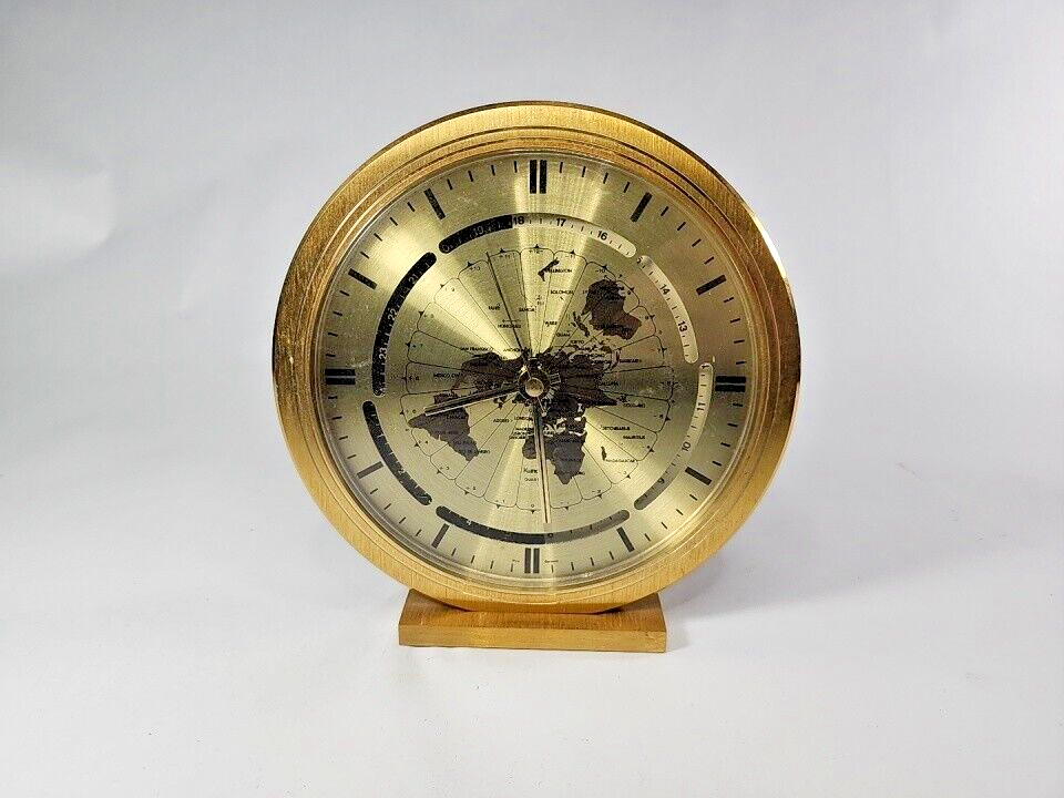 Vintage Kundo Quartz Desktop World Clock West Germany FOR