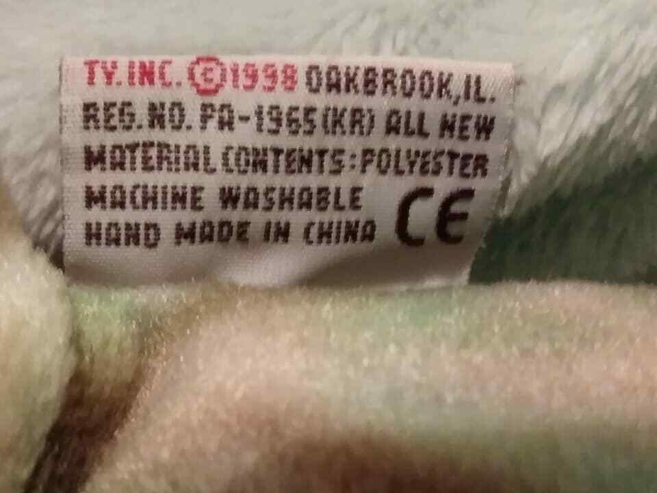 TY Tie Dye Pillow Pals Retired - SHERBET the Teddy Bear 1998 RARE & COLLECTIBLE~