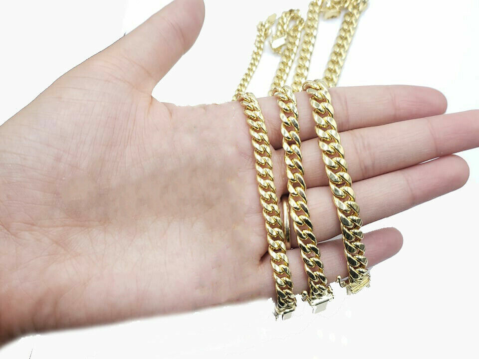 Pre-owned My Elite Jeweler 10k Yellow Gold Cuban Bracelet 6.5" 7" 7.5" Women Children Box Clasp Real Gold